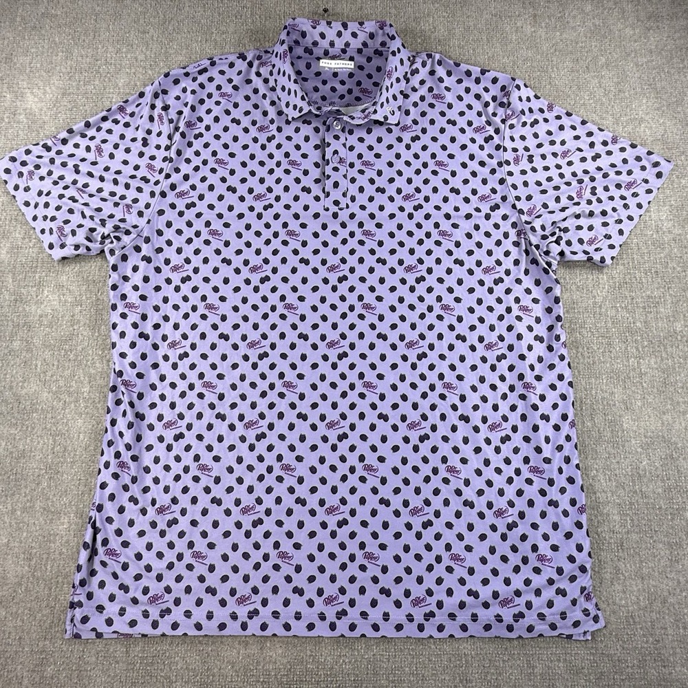 Fore Fathers Dr Pepper Blackberry Polo Shirt All Over Print XL Purple Mens